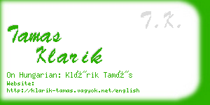 tamas klarik business card